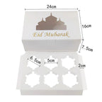 MR017 EID Mubarak Cupcake Box , Gift Box 6 holes La Vie Bien MR017 EID Mubarak Cupcake Box , Gift Box 6 holes