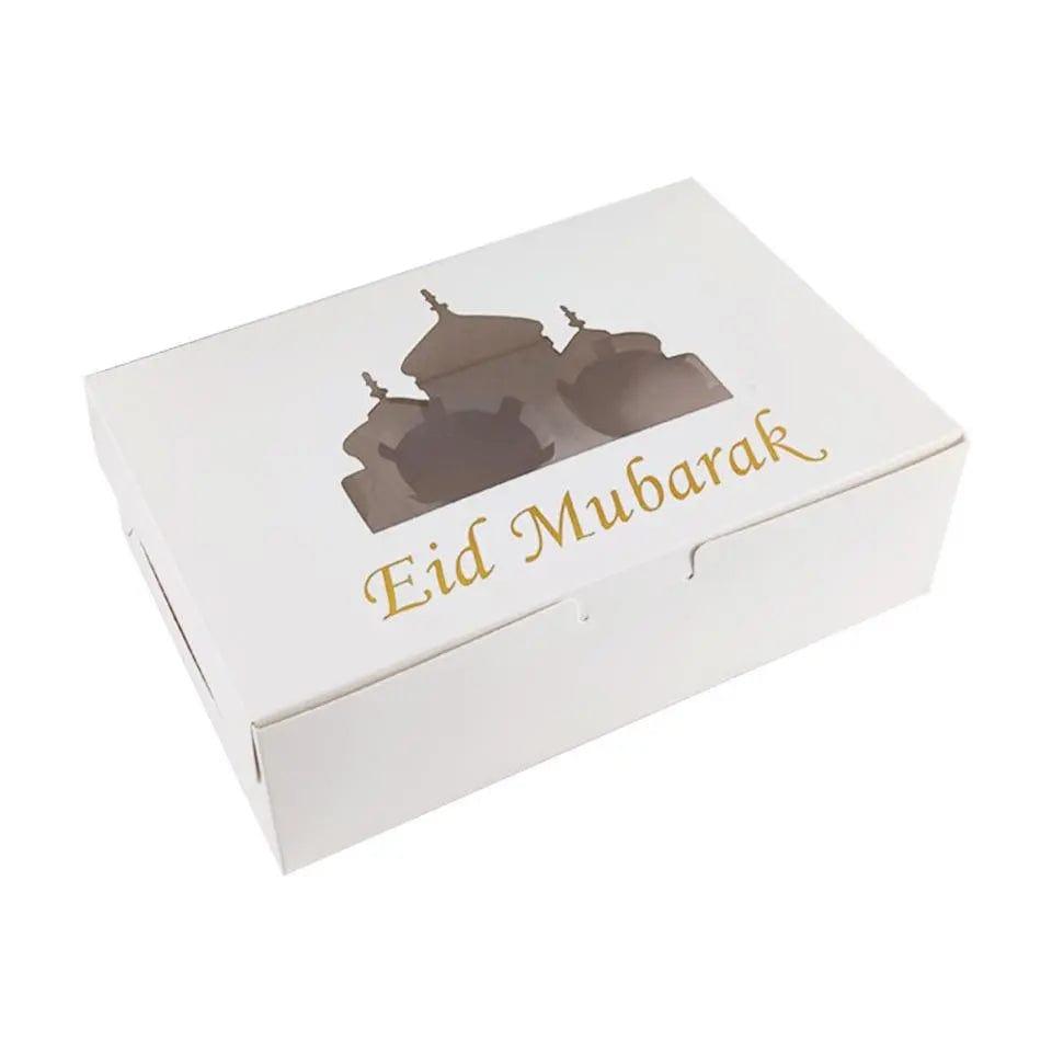 MR017 EID Mubarak Cupcake Box , Gift Box 6 holes La Vie Bien MR017 EID Mubarak Cupcake Box , Gift Box 6 holes