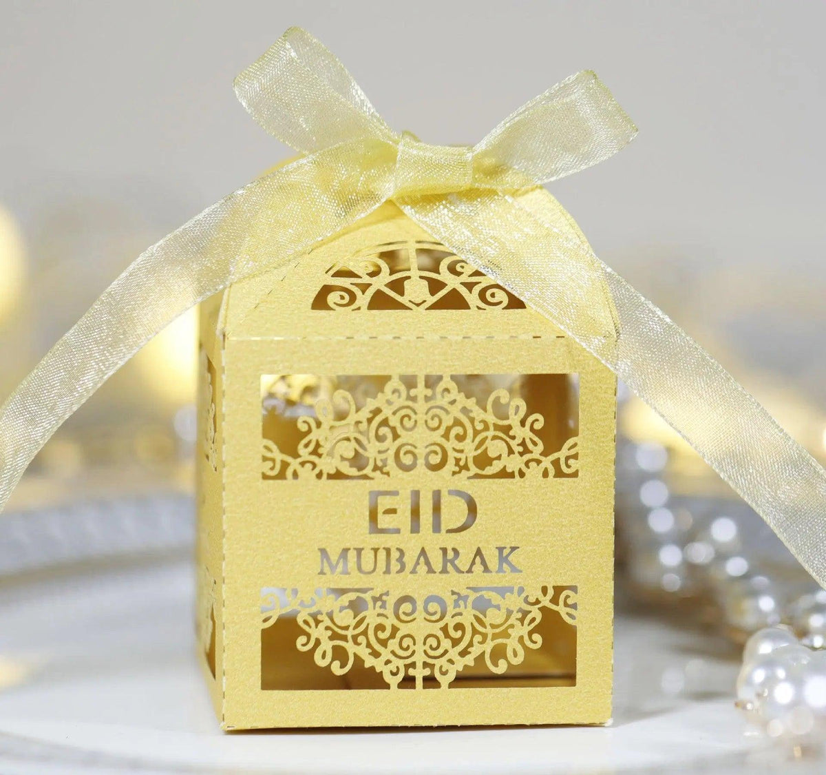 MR018 50 Pcs Happy Eid Mubarak Hollow Candy Box La Vie Bien MR018 50 Pcs Happy Eid Mubarak Hollow Candy Box