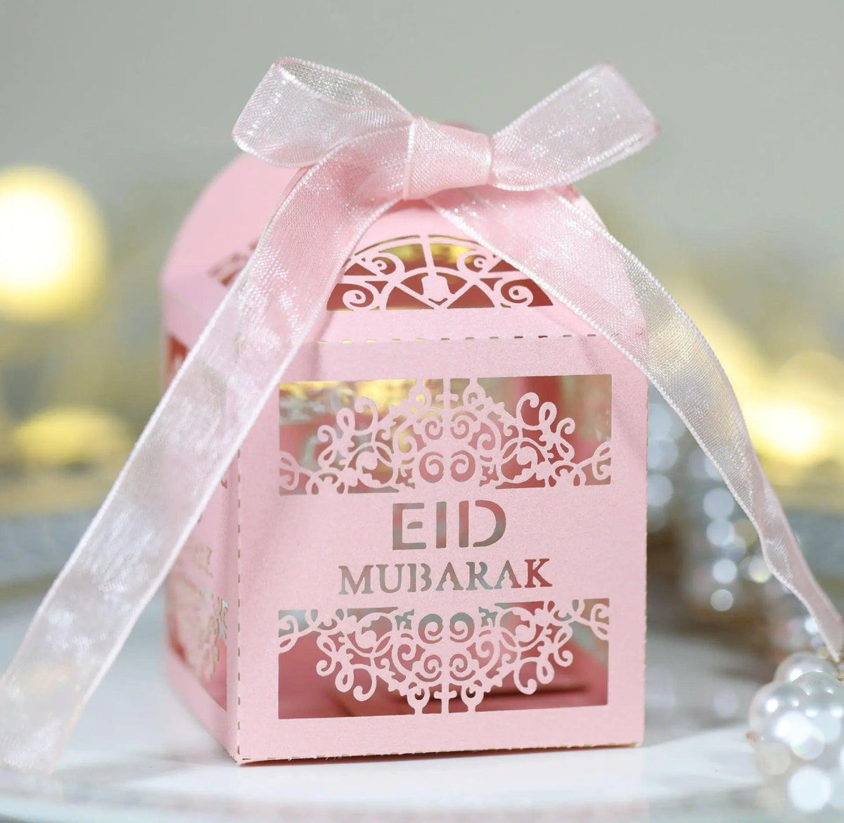 MR018 50 Pcs Happy Eid Mubarak Hollow Candy Box La Vie Bien MR018 50 Pcs Happy Eid Mubarak Hollow Candy Box