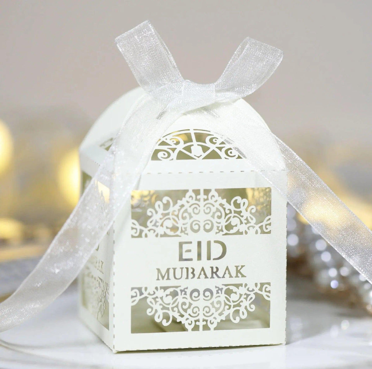 MR018 50 Pcs Happy Eid Mubarak Hollow Candy Box La Vie Bien MR018 50 Pcs Happy Eid Mubarak Hollow Candy Box