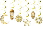 MR019 Eid Mubarak Spiral Banner,Ramadan Home Decor, 6 pcs