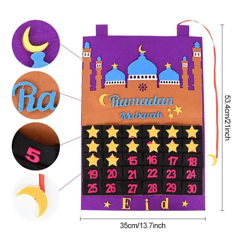 MR044 Calendar Fabric Ramadan Hanging Pendant La Vie Bien MR044 Calendar Fabric Ramadan Hanging Pendant