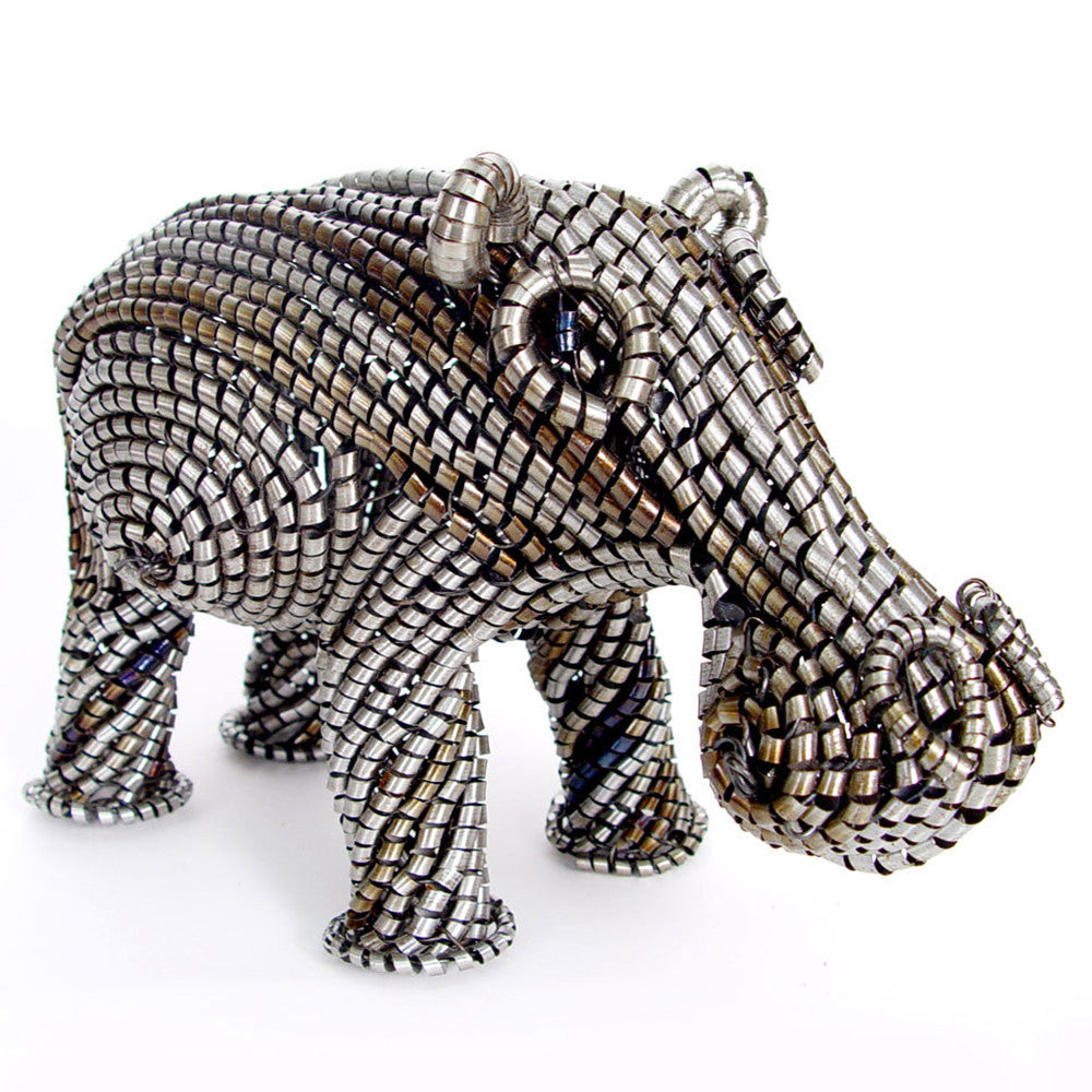 Recycled Metal Shaving Hippo
