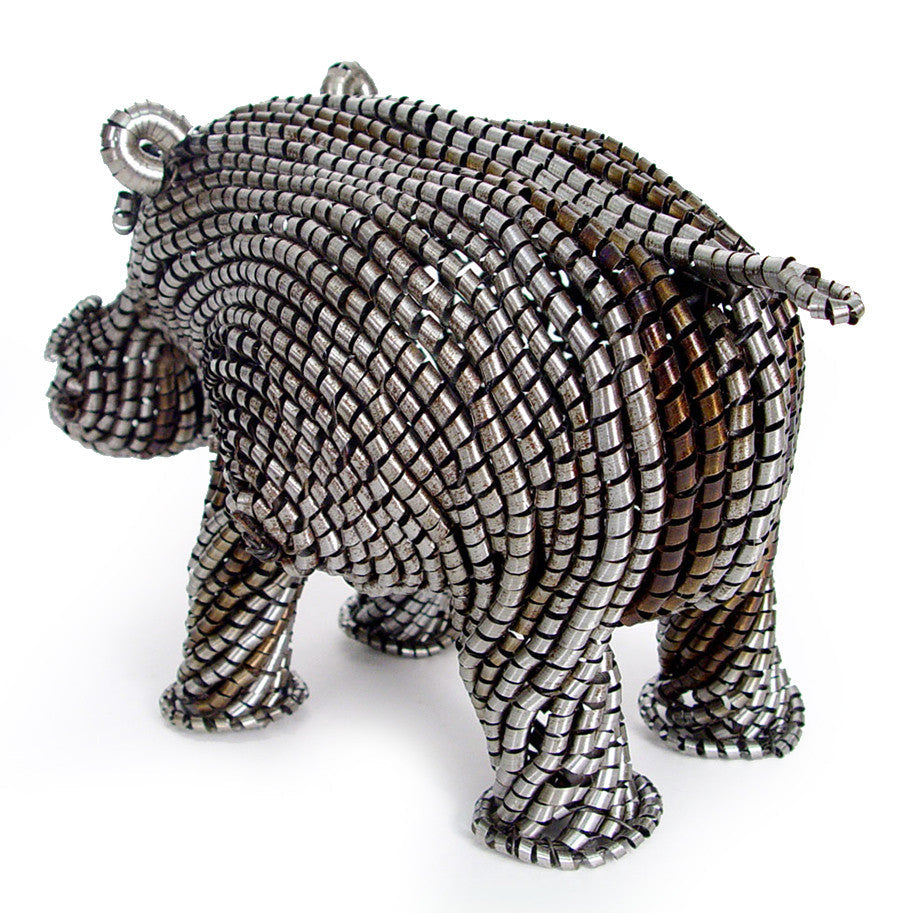Recycled Metal Shaving Hippo