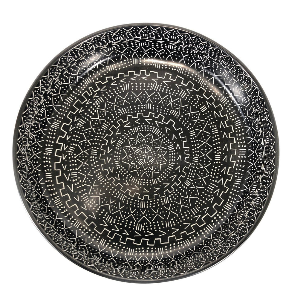 Mud Cloth Black Bowl - 12" La Vie Bien Mud Cloth Black Bowl - 12"