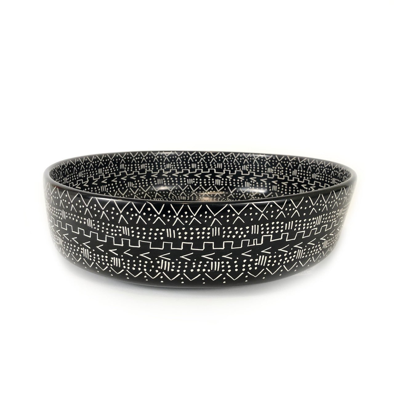 Mud Cloth Black Bowl - 12" La Vie Bien Mud Cloth Black Bowl - 12"