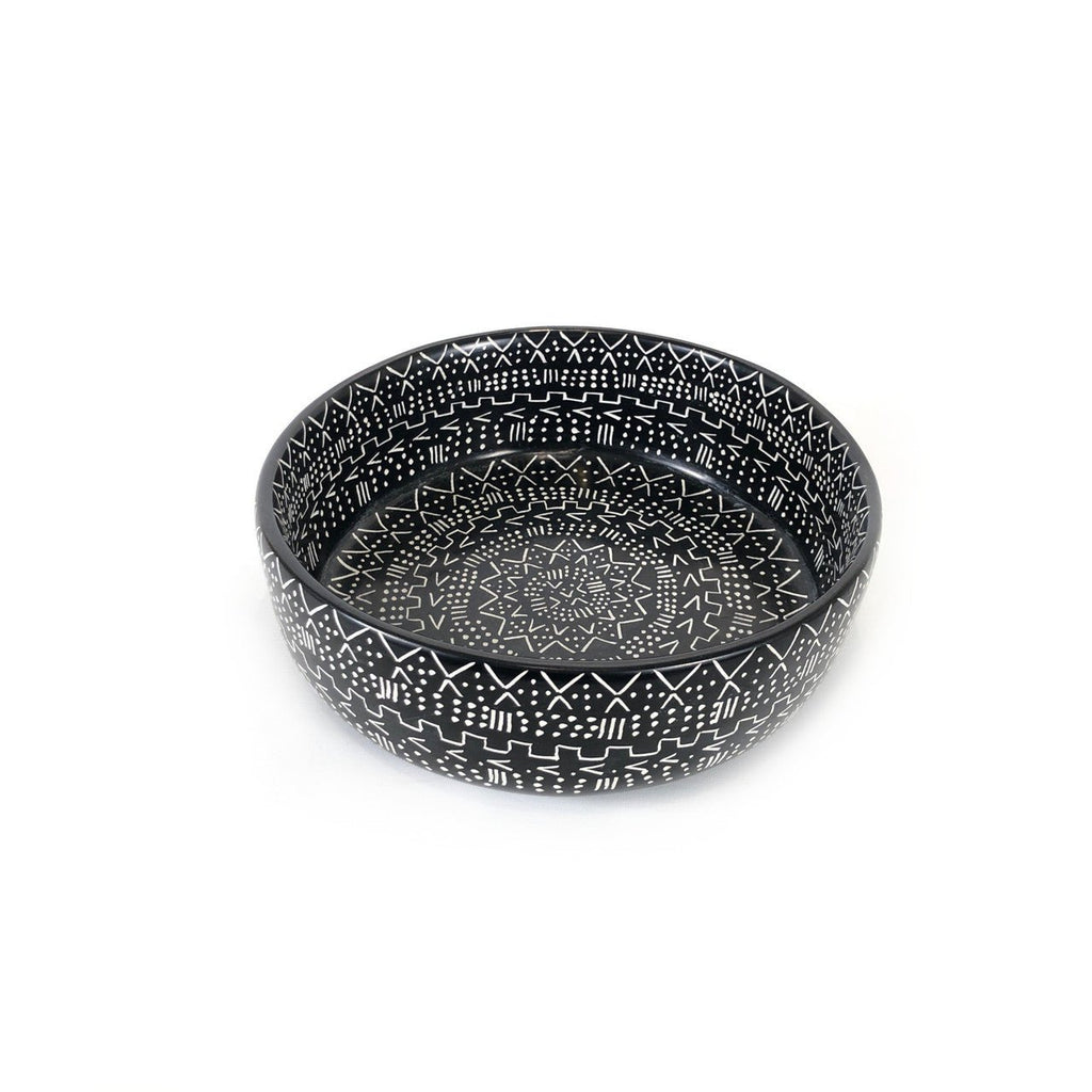 Mud Cloth Black Bowl - 8" La Vie Bien Mud Cloth Black Bowl - 8"