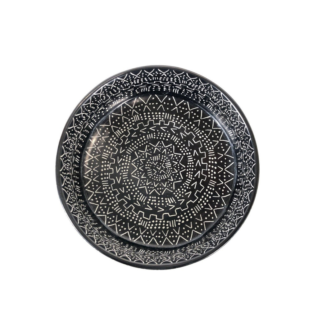 Mud Cloth Black Bowl - 8" La Vie Bien Mud Cloth Black Bowl - 8"