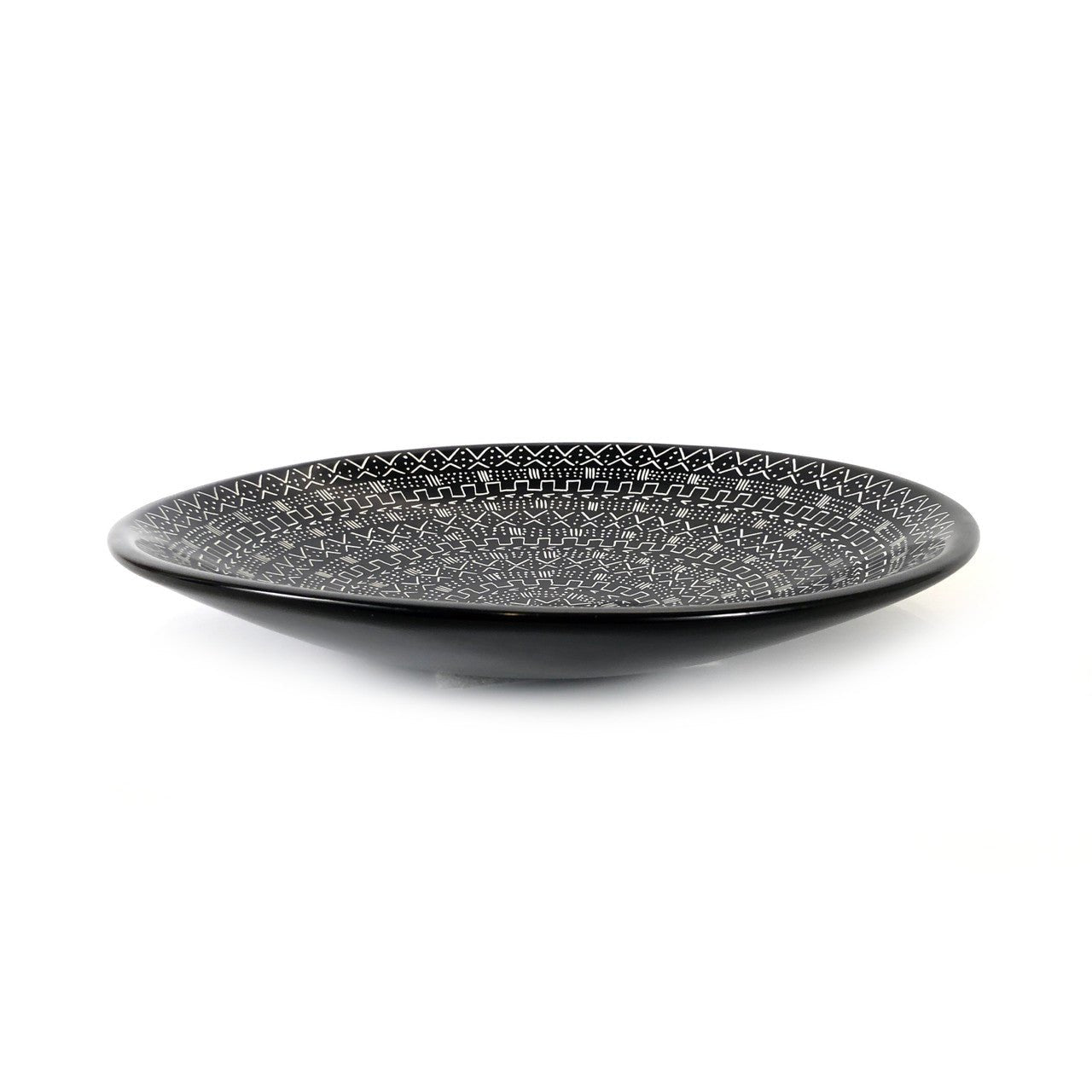 Mud Cloth Black Platter - 12" La Vie Bien Mud Cloth Black Platter - 12"