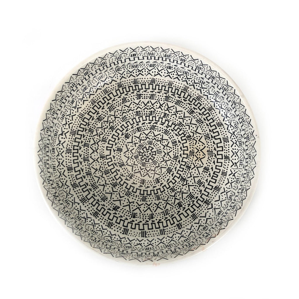 Mud Cloth Natural Bowl - 10" La Vie Bien Mud Cloth Natural Bowl - 10"