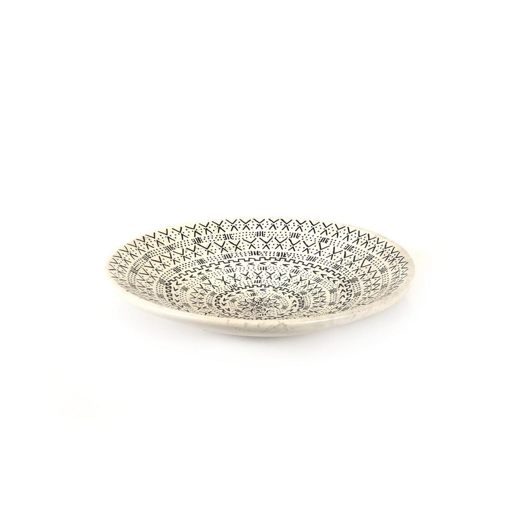 Mud Cloth Natural Platter - 10" La Vie Bien Mud Cloth Natural Platter - 10"