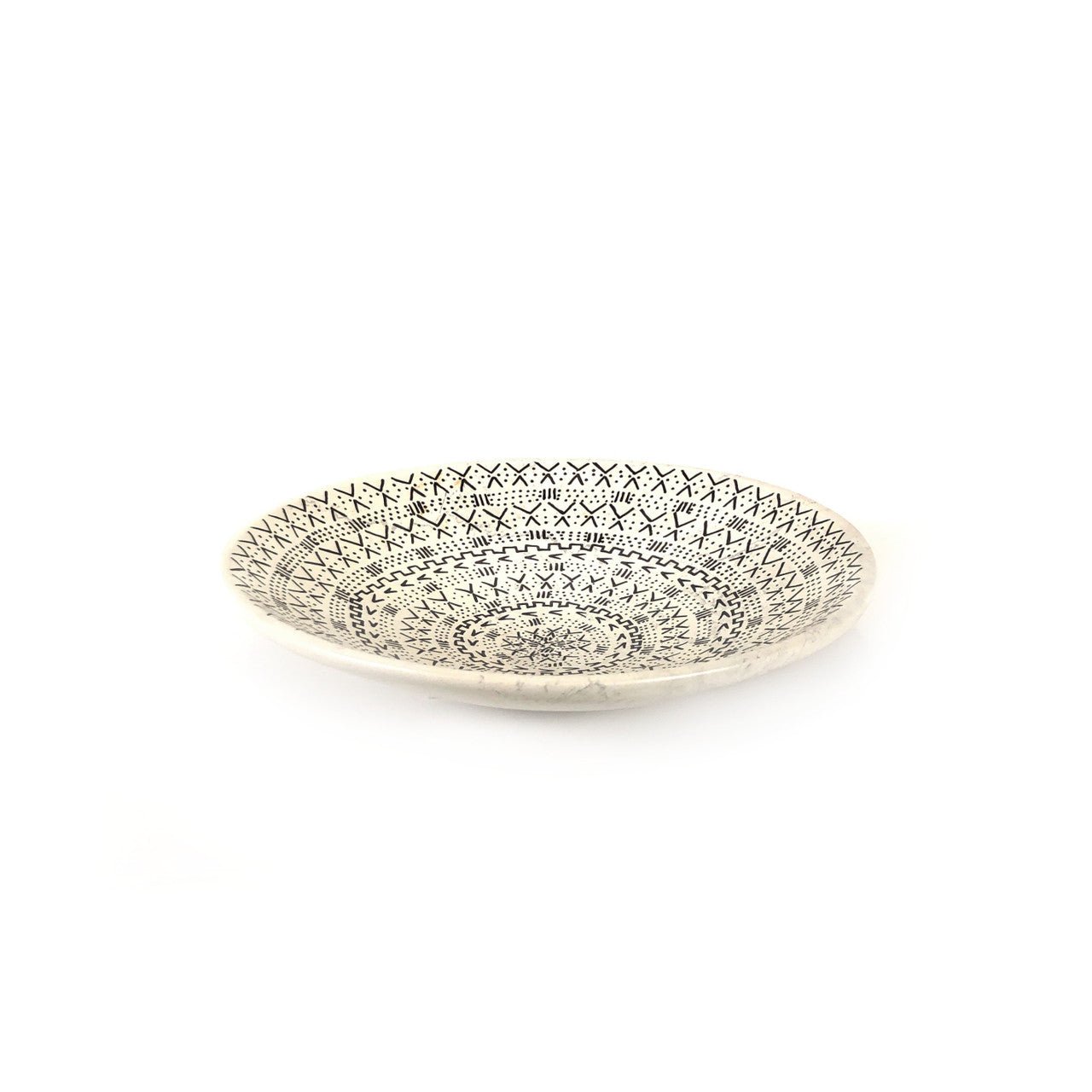 Mud Cloth Natural Platter - 10" La Vie Bien Mud Cloth Natural Platter - 10"