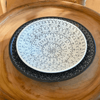 Mud Cloth Natural Platter - 10" La Vie Bien Mud Cloth Natural Platter - 10"