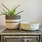 Mud Cloth Natural Soapstone Bowl - 8" La Vie Bien Mud Cloth Natural Soapstone Bowl - 8"