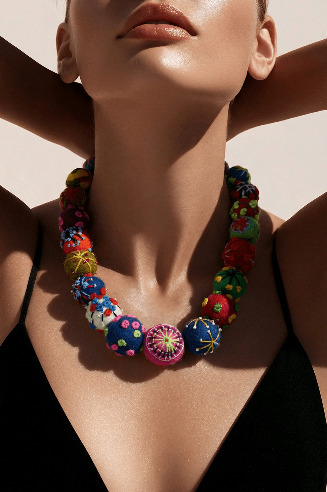 Multi Color Mesh Ball Necklace SHOES & ACCESSORIES La Vie Bien Multi Color Mesh Ball Necklace