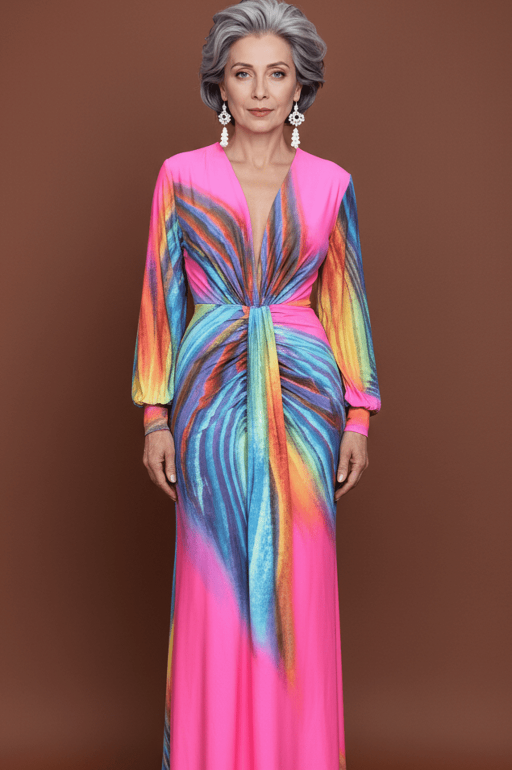Multi Color Pink Swirl Print Dress Dress La Vie Bien Multi Color Pink Swirl Print Dress
