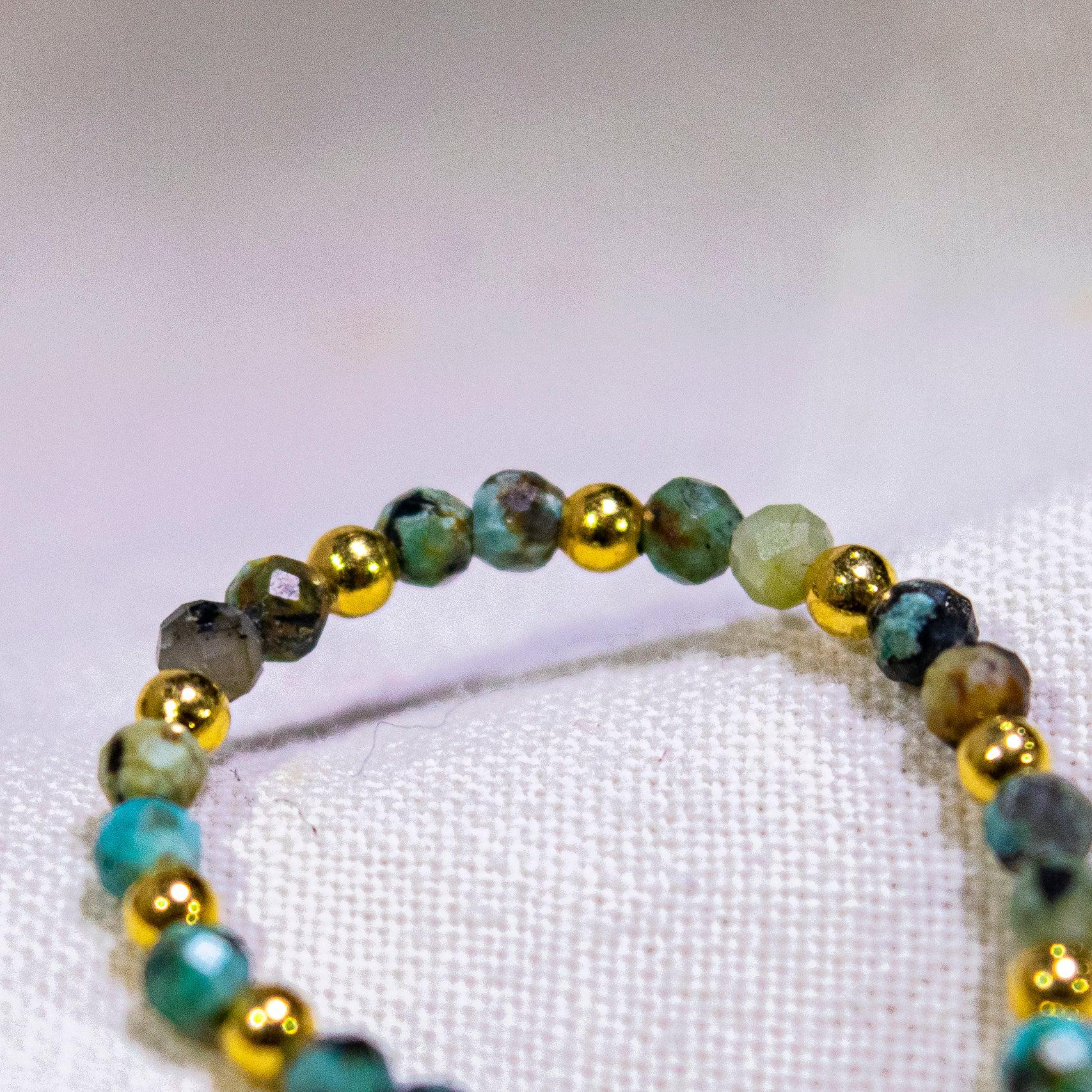 Multi - Stone Gemstone Bead Elastic Ring - Thailand Jewelry La Vie Bien Multi - Stone Gemstone Bead Elastic Ring - Thailand
