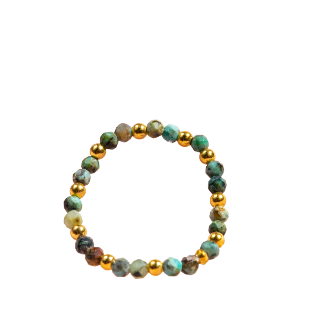 Multi - Stone Gemstone Bead Elastic Ring - Thailand Jewelry La Vie Bien Multi - Stone Gemstone Bead Elastic Ring - Thailand