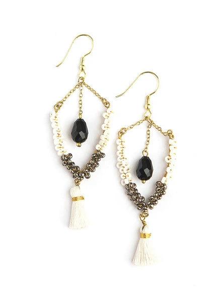 Multi - Textured Tassel Earrings