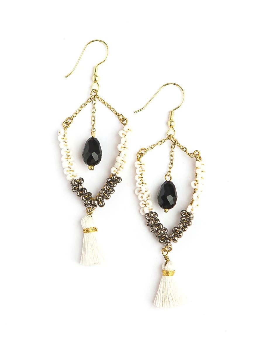 Multi - Textured Tassel Earrings
