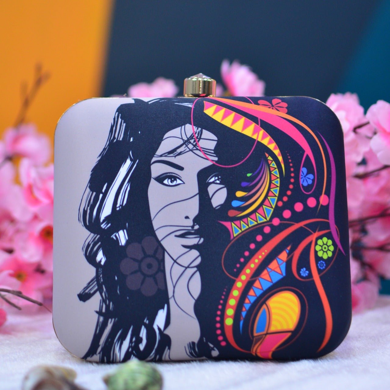 Multicolor Boho Women Printed Clutch Clutch La Vie Bien Multicolor Boho Women Printed Clutch