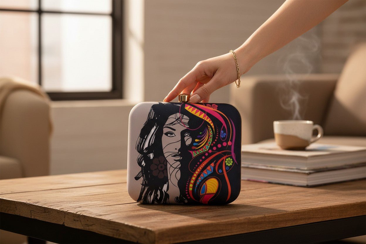 Multicolor Boho Women Printed Clutch Clutch La Vie Bien Multicolor Boho Women Printed Clutch