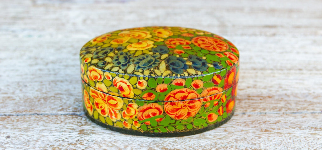 Multicolor Floral Kashmiri Tikka Box Accents La Vie Bien Multicolor Floral Kashmiri Tikka Box