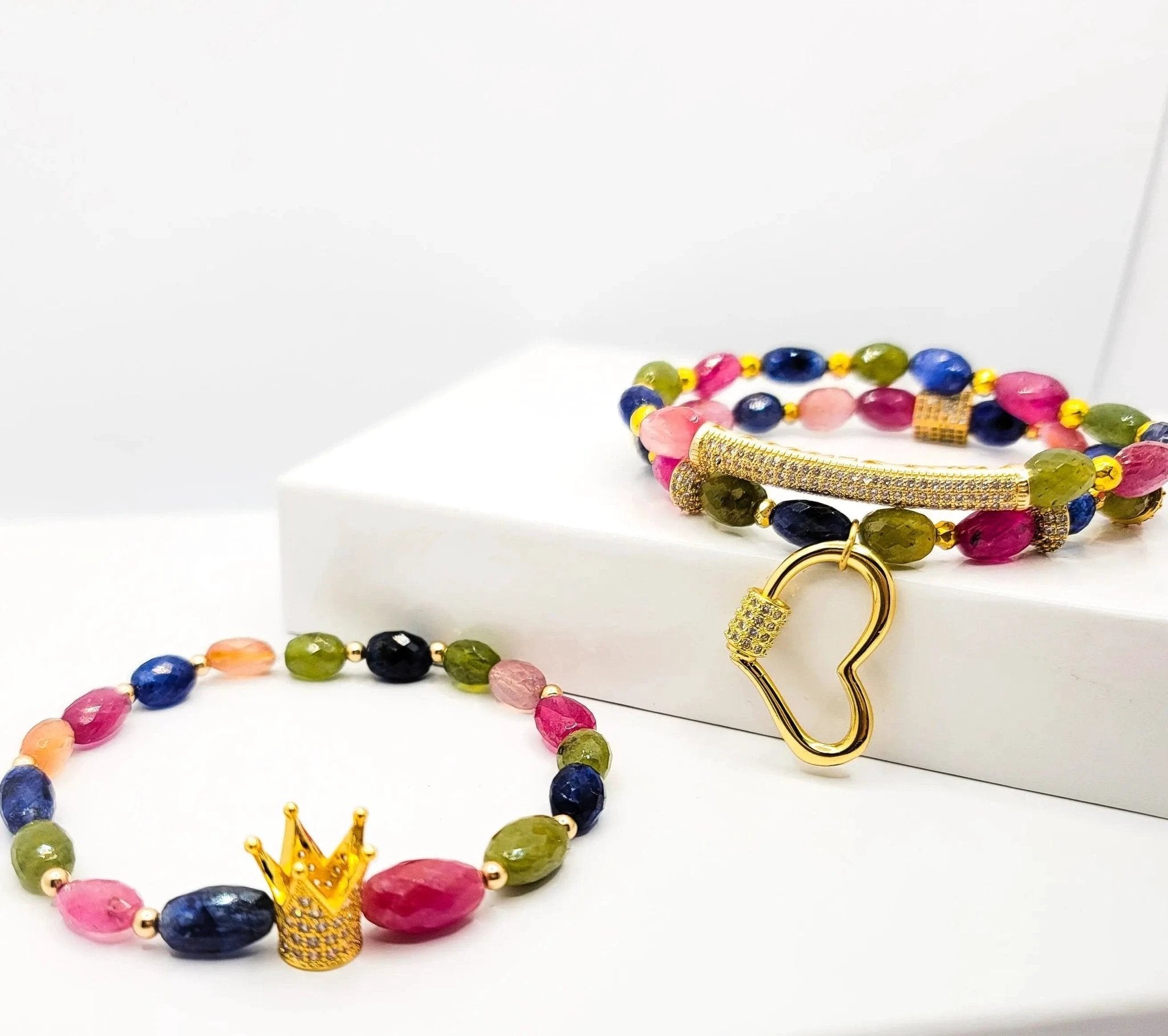 Multicolored Sapphire Crown Bracelet set by L.Signature Collection by L.Styles