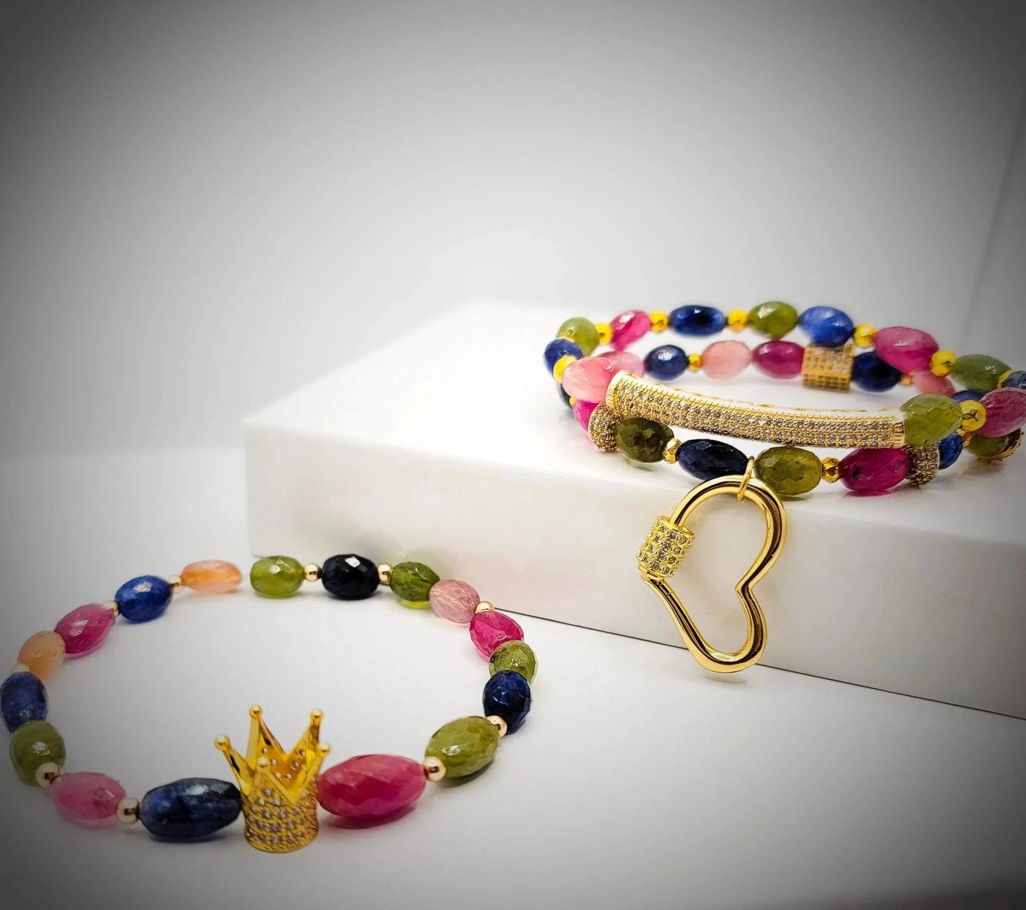 Multicolored Sapphire Crown Bracelet set by L.Signature Collection by L.Styles