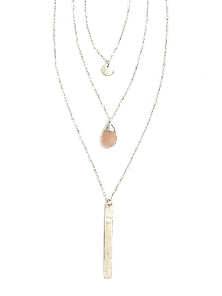 Triple Strand Multi-Way Pendant Necklace - Silver by Fair Anita