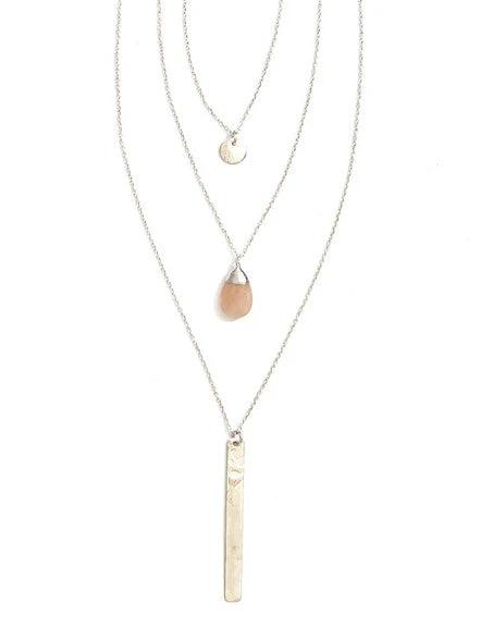 Triple Strand Multi-Way Pendant Necklace - Silver by Fair Anita