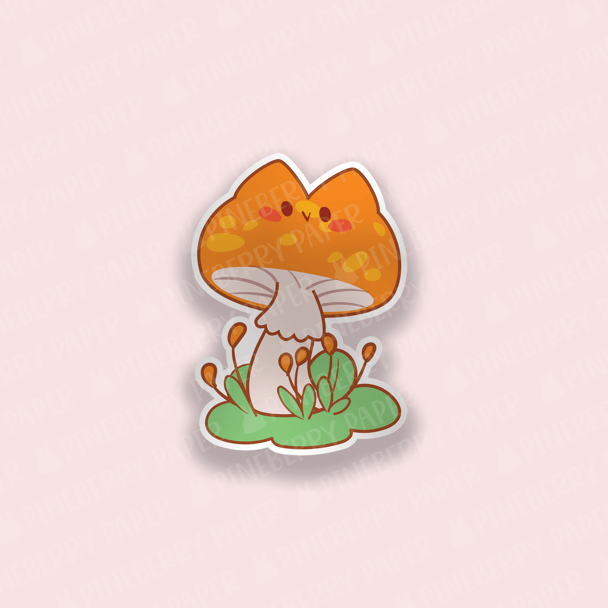 Mushroom Cat Vinyl Sticker La Vie Bien Mushroom Cat Vinyl Sticker