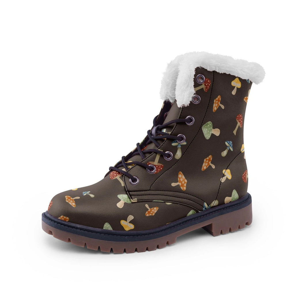 Mushroom hunter cottagecore Unisex Lace Up Chukka Boots, fur lined by Printy6