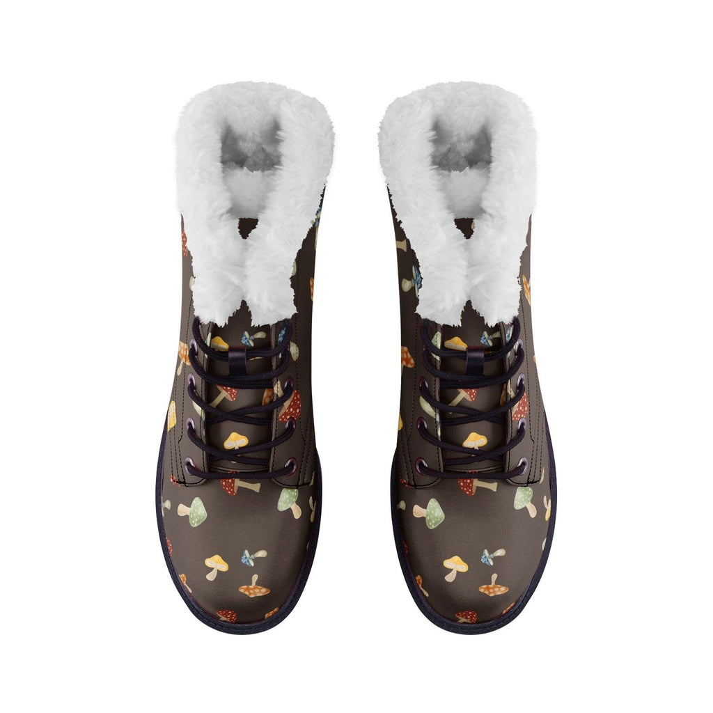 Mushroom hunter cottagecore Unisex Lace Up Chukka Boots, fur lined by Printy6