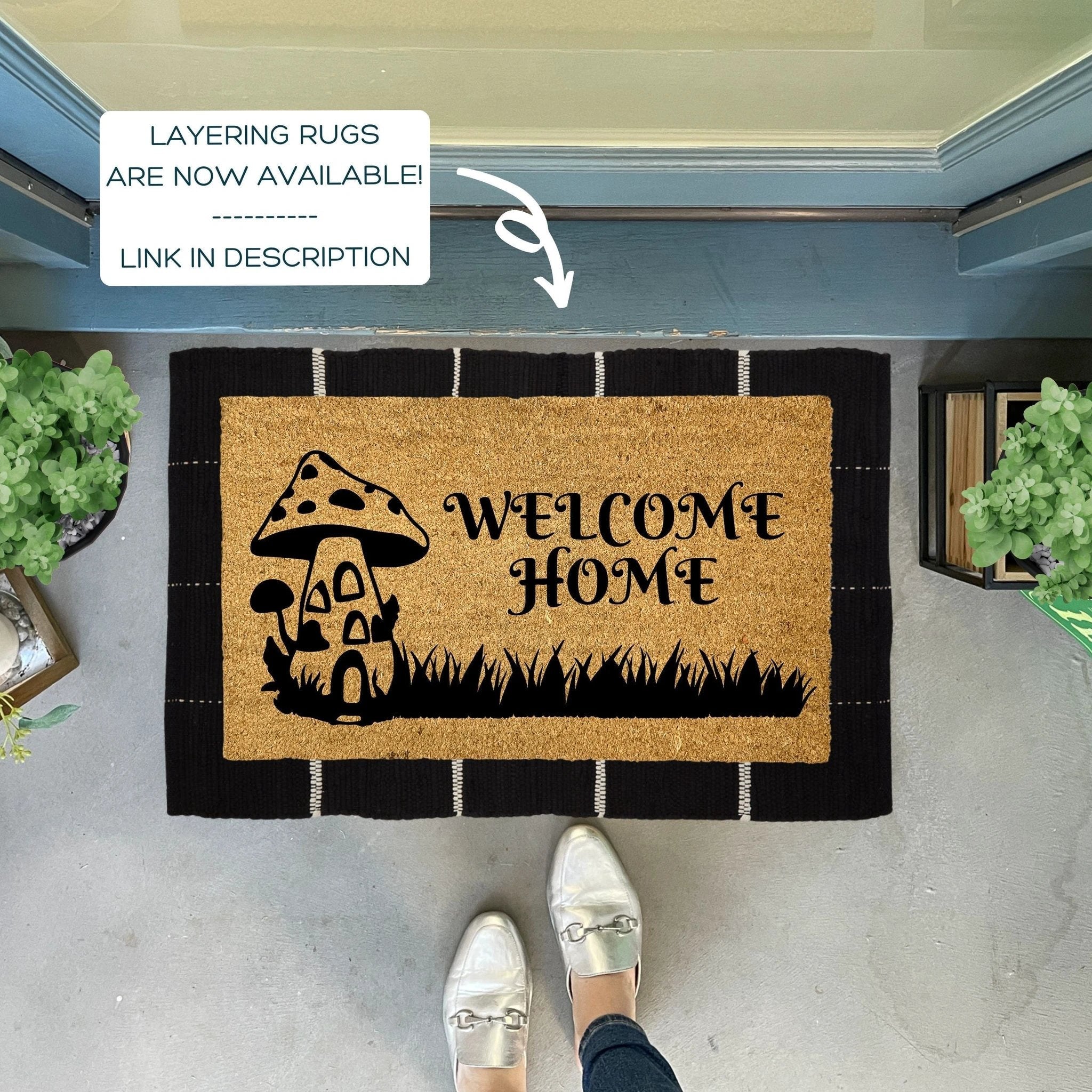 Mushroom Welcome Mat by Nickel Designs Custom Doormats