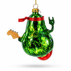 Musical Avocado Strumming a Guitar Glass Christmas Ornament Christmas Ornaments > Food > Fruits and Vegetables La Vie Bien Musical Avocado Strumming a Guitar Glass Christmas Ornament