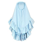 Muslimah Girls Blue Floral Dress & Khimar Set (MKG027)
