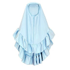 Muslimah Girls Blue Floral Dress & Khimar Set (MKG027) La Vie Bien Muslimah Girls Blue Floral Dress & Khimar Set (MKG027)