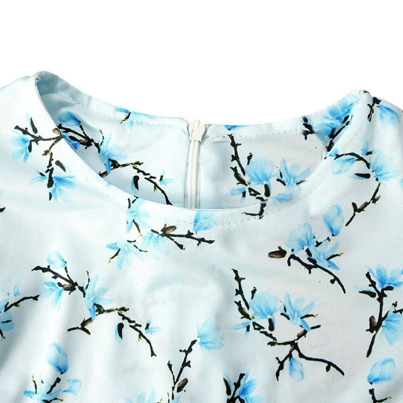 Muslimah Girls Blue Floral Dress & Khimar Set (MKG027) La Vie Bien Muslimah Girls Blue Floral Dress & Khimar Set (MKG027)