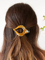 Mustard Wildflower Arc Hair Clip by Ash & Rose
