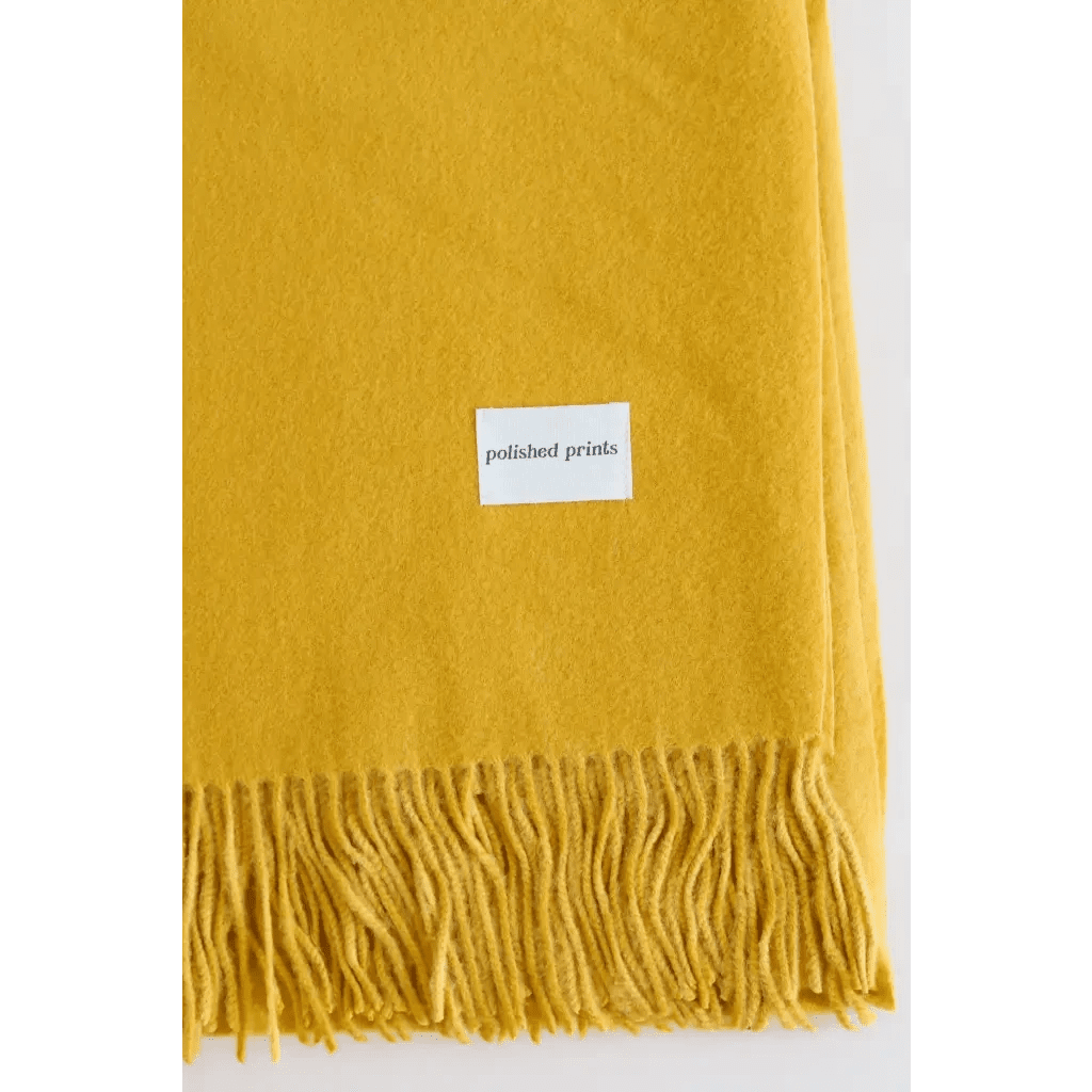 Mustard Yellow Essential Wool Blend Scarf by Polished Prints