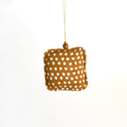 Mustard Yellow Whimsical Ornaments - Set of 4 La Vie Bien Mustard Yellow Whimsical Ornaments - Set of 4