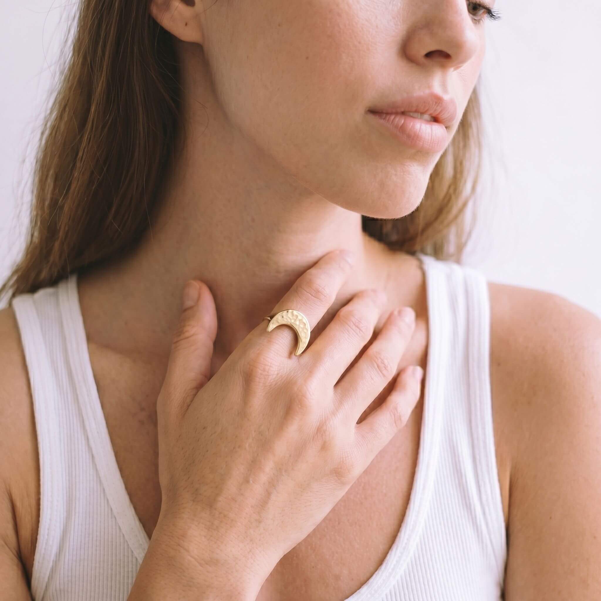 Mwenzi Crescent Moon Ring Rings La Vie Bien Mwenzi Crescent Moon Ring