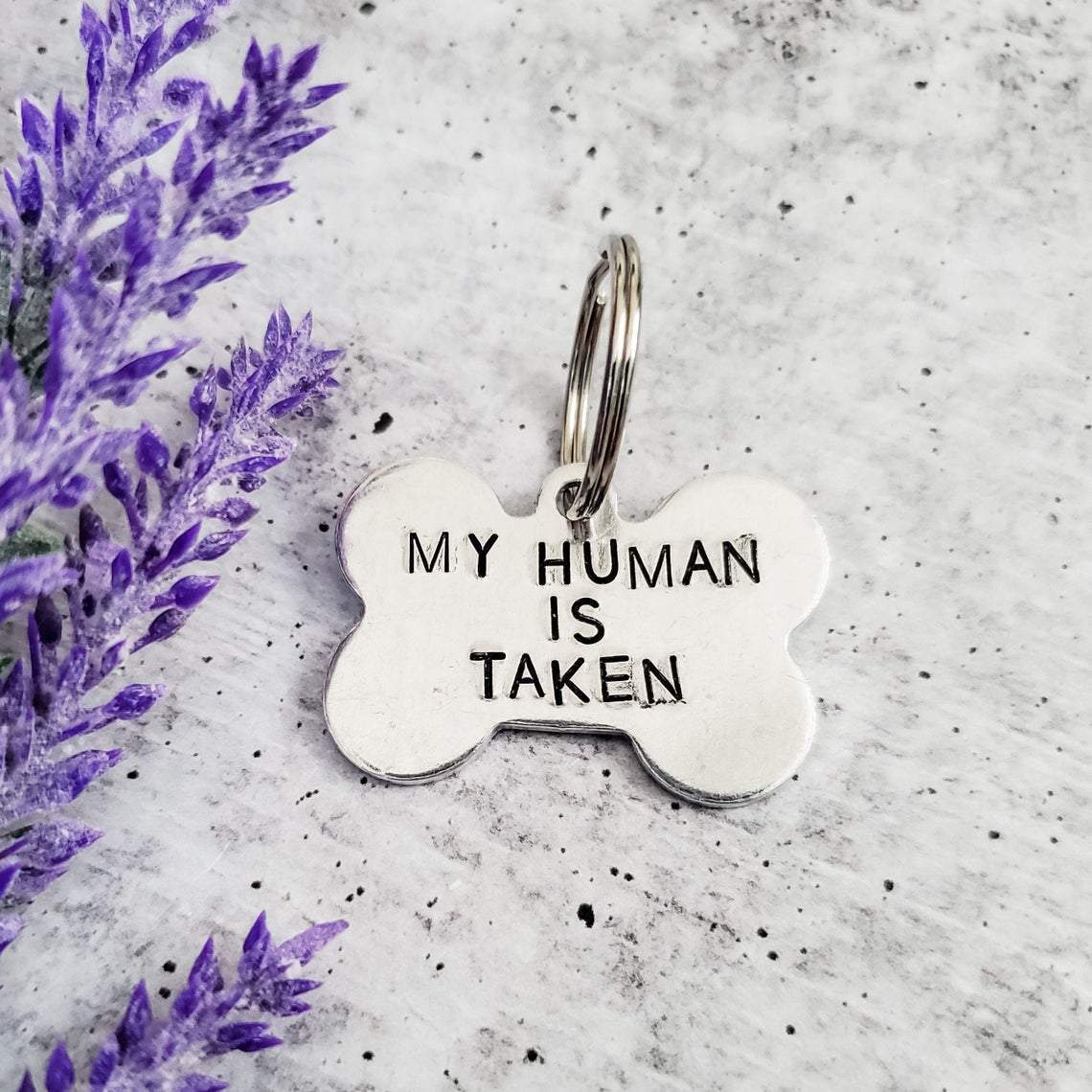 MY HUMAN IS TAKEN Bone - Shaped Pet Tag Pet Tags La Vie Bien MY HUMAN IS TAKEN Bone - Shaped Pet Tag