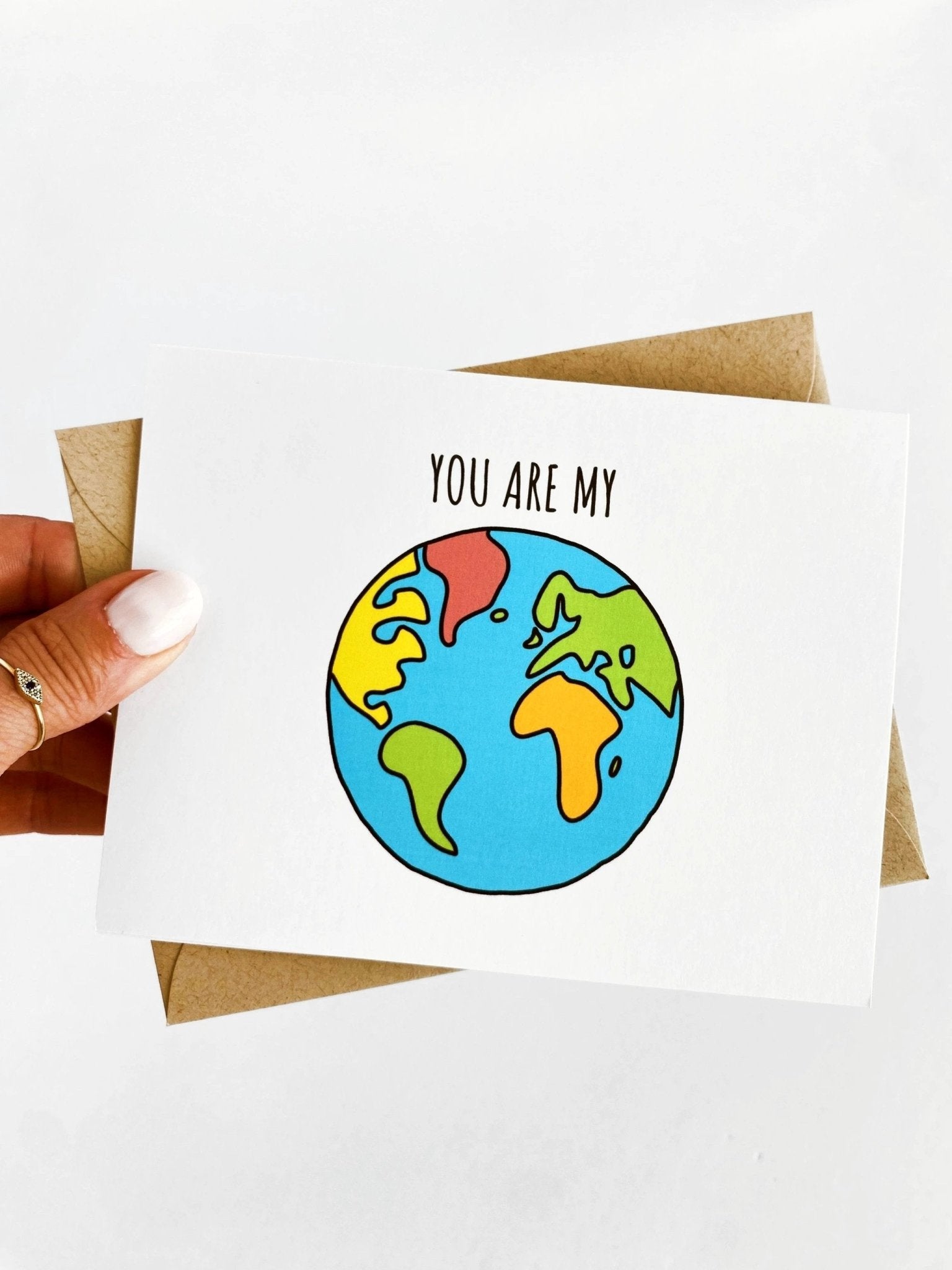 My World Valentines Card, Anniversary Card, Unique Just Because Card Sweet Card by Five Dot Post