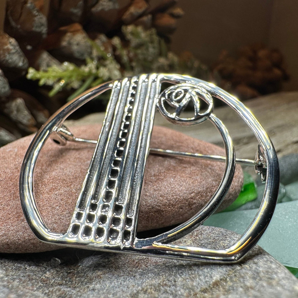 Myra Scottish Mackintosh Rose Brooch in Sterling Silver Brooch La Vie Bien Myra Scottish Mackintosh Rose Brooch in Sterling Silver