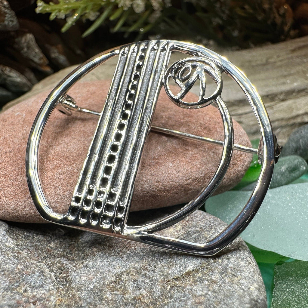 Myra Scottish Mackintosh Rose Brooch in Sterling Silver Brooch La Vie Bien Myra Scottish Mackintosh Rose Brooch in Sterling Silver