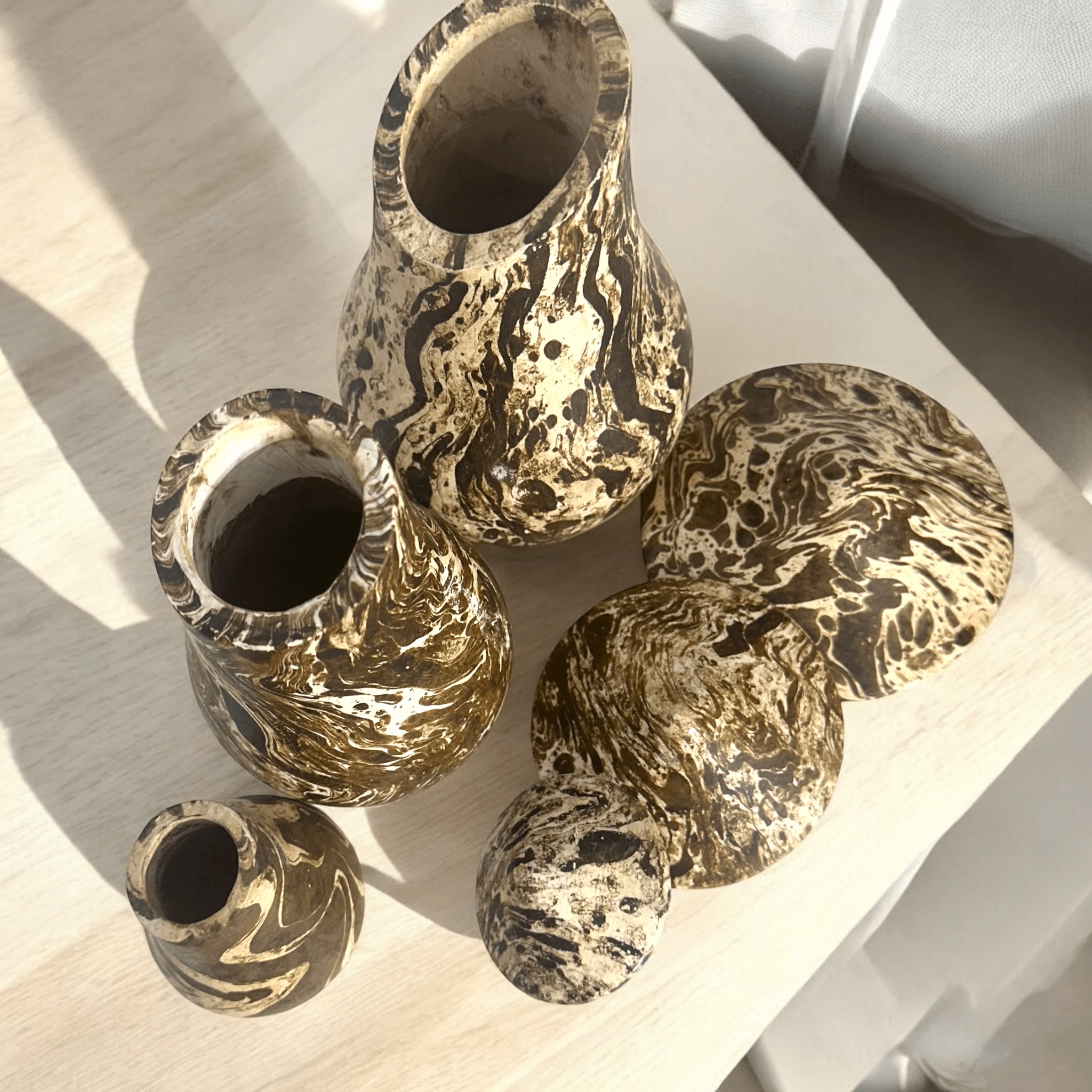 Mystic Grove Hand-Carved Wooden Mushroom Decor Set by Music Frog Co