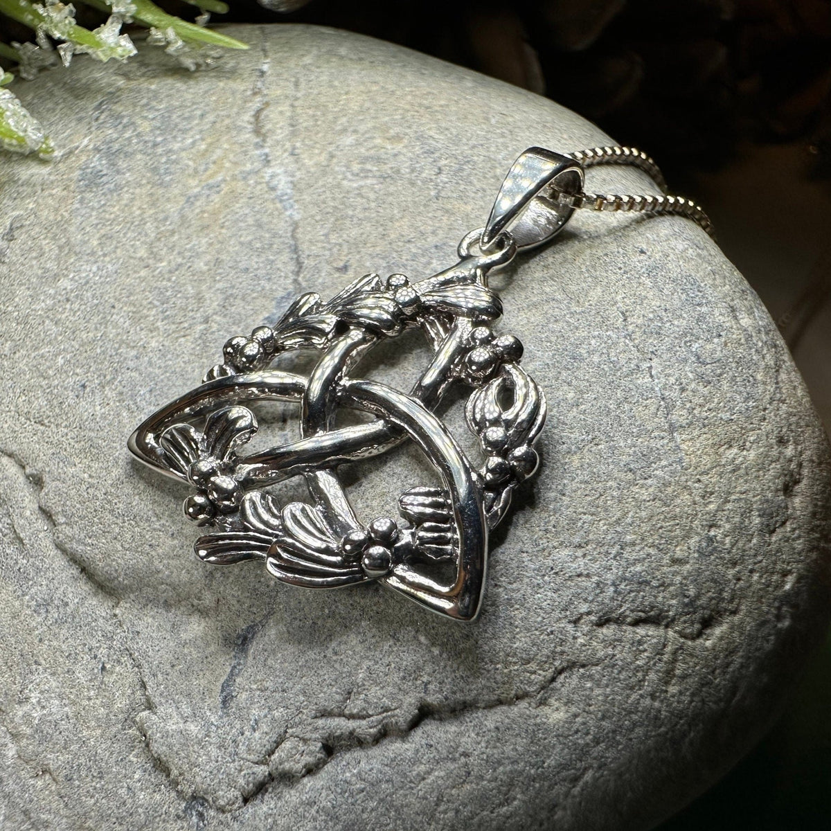 Mystic Mistletoe Triquetra Necklace Pendant La Vie Bien Mystic Mistletoe Triquetra Necklace